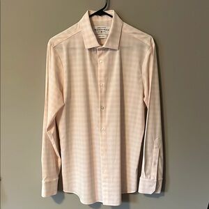 Mizzen + Main Pink Checkered Men's Shirt Medium M